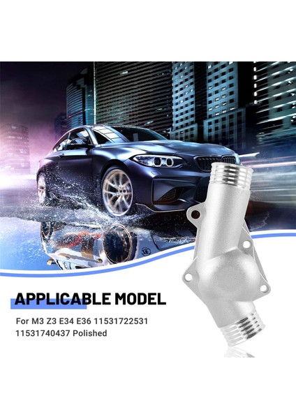 Yükseltilmiş Alüminyum Termostat Muhafaza Kapağı Contalı Bmw M3 Z3 E34 E36 11531722531 11531740437 Cilalı (Yurt Dışından)
