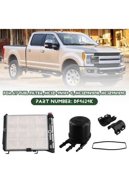 6.7 Powerstroke Dizel Yakıt Filtresi Ford F-250 F-350 F-450 F-550 V8 2017-2022 HC3Z9N184B DF4624K (Yurt Dışından)