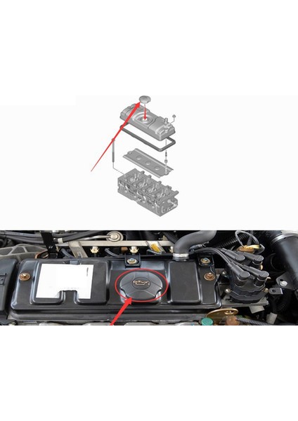 Motor Yağı Doldurma Kapağı 025864 Peugeot 206 207 1007 106 205 306 307 405 Citroen C2 C3 Az Fiat (Yurt Dışından)