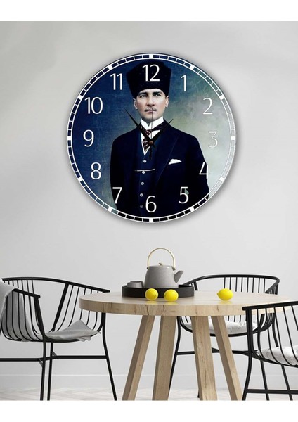 Atatürk Tasarımlı Duvar Saati 35 x 35 cm