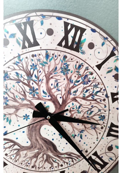 Ağaç Uv Baskılı Roma Rakamlı Duvar Saati modelleri