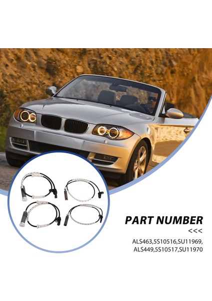 4 Adet Araba Ön ve Arka Abs Tekerlek Hız Sensörü Bmw E82 128I E90 328I 34526760424 34526760425 34526762476 34526870075 (Yurt Dışından)