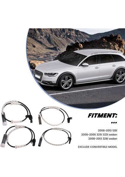 4 Adet Araba Ön ve Arka Abs Tekerlek Hız Sensörü Bmw E82 128I E90 328I 34526760424 34526760425 34526762476 34526870075 (Yurt Dışından)