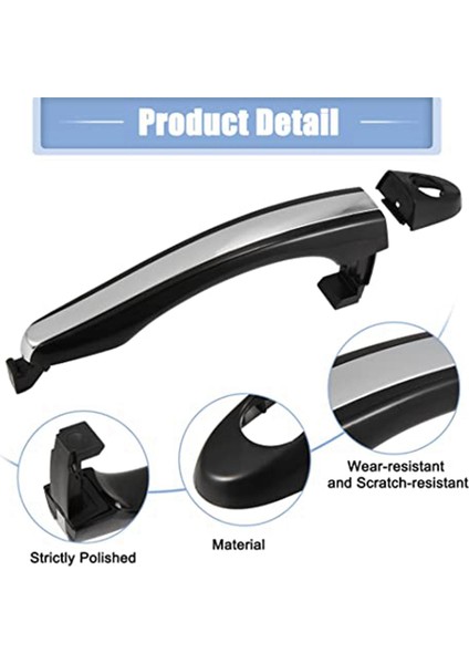 82651-3L000 Ön Sol Dış Kapı Kolu Hyundai Azera 2006-2011 Için Dış Kapı Çektirme Kolu Krom Trim 826513L000 (Yurt Dışından) modelleri
