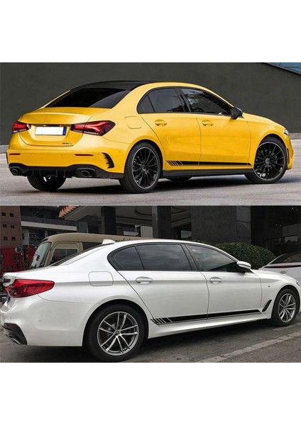 Vinil Vücut Çıkartmaları Spor Yarış Uzun Amg Evrensel Dıy Styling Araba Çıkartmaları Şerit 2 Adet 220X14 cm (Yurt Dışından)