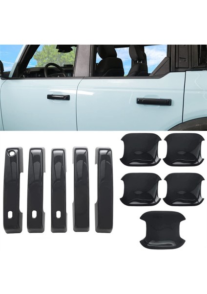 Araba Kapı Kolu Kapağı Eklentileri + Ford Bronco 2021 2022 2023 4 Kapı Aksesuarları Için Kapı Kasesi Kapağı Kiti, Abs Siyah (Yurt Dışından) fiyatları