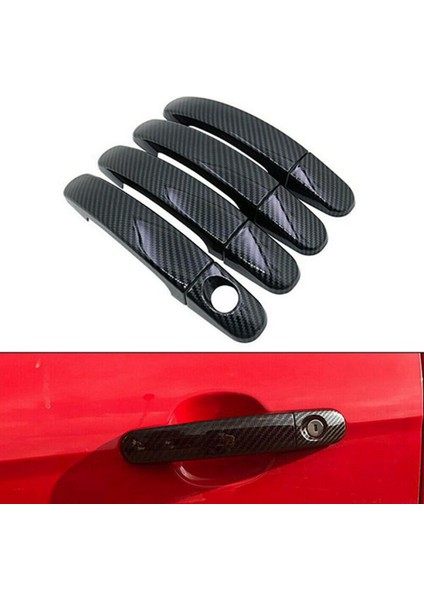 8 Adet Araba Karbon Fiber Kapı Kolu Dış Kapılar Kulp Kılıfı Kapakları Ford Focus Escape Kuga-Ranger 2013-2018 (Yurt Dışından)