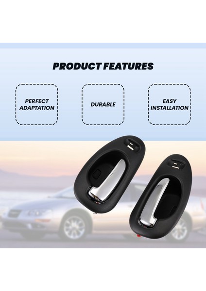 Kapı Kolu Siyah ve Krom Iç Iç Ön Sol ve Sağ Çift Chrysler 5102847AA 5102849AA (Yurt Dışından) modelleri