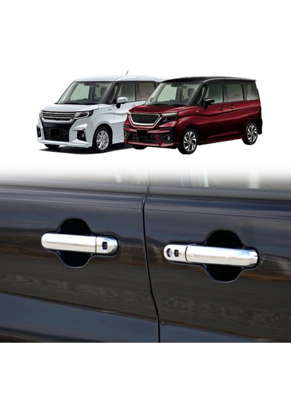 Suzuki Solio Bandit 2021 2022 Araba Krom Kapı Kolu Kapağı Trim Dekoratif Çıkartma Dış Aksesuarlar,a (Yurt Dışından)