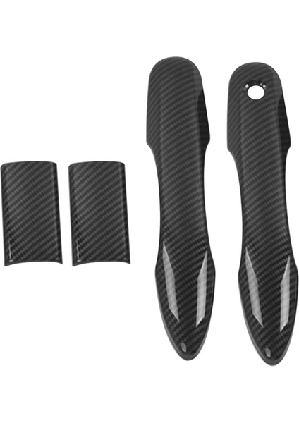 4 Adet Araba Aksesuarları Karbon Fiber Dış Kapı Kulp Kılıfı Abs Dekorasyon Koruyucu Krom Trim Toyota Hiace 2019 Için B (Yurt Dışından)