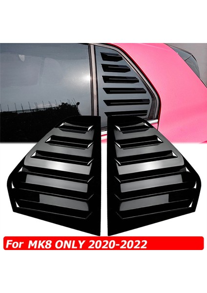 Parlak Siyah Arka Yan Havalandırma Çeyrek Pencere Panjur Kepenk Kapağı Döşeme Volkswagen Golf Mk8 2020 2021 2023 (Yurt Dışından)