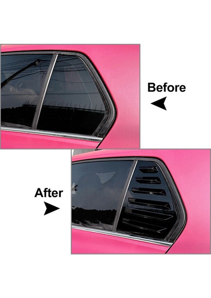 Parlak Siyah Arka Yan Havalandırma Çeyrek Pencere Panjur Kepenk Kapağı Döşeme Volkswagen Golf Mk8 2020 2021 2023 (Yurt Dışından)