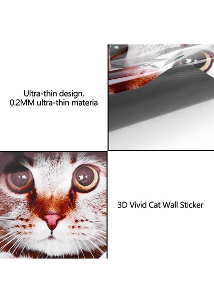 (4 Adet) 3D Kedi Araba Çıkartmaları Pencere, Kamyon, Araba, Dizüstü Bilgisayar Veya iPad Için Çıkartma / Çıkartma (Yurt Dışından)
