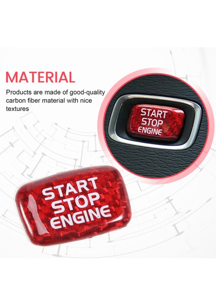 Karbon Fiber Araba Motor Çalıştırma Düğmesi Etiket Iç Trim Volvo V40 V60 S60 S60L XC60 S80L S80 Iç Aksesuarlar (Yurt Dışından) indirimleri