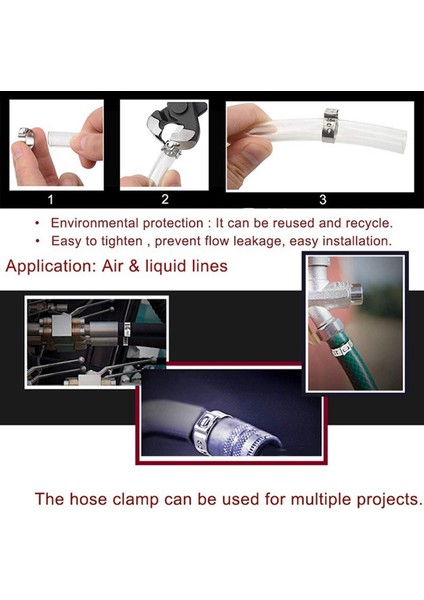 130 Adet Tek Kulaklı Kademesiz Hortum Kelepçesi Seti 7-21 mm 304 Paslanmaz Çelik Hortum Kelepçeleri Hortum Klipsi Kelepçe Pensesi (Yurt Dışından)