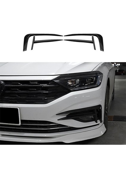 Adet Araba Sis Farı Kaş Göz Kapağı Kapağı Jetta Mk7 2019-2021 Ön Tampon Yan Havalandırma Spoiler Ayırıcı Siyah (Yurt Dışından)
