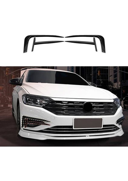 Adet Araba Sis Farı Kaş Göz Kapağı Kapağı Jetta Mk7 2019-2021 Ön Tampon Yan Havalandırma Spoiler Ayırıcı Siyah (Yurt Dışından)