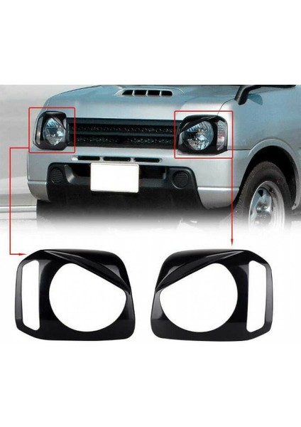 Lamba Davlumbaz Çıkartmalar Araba Far Işık Lambası Kapağı Garnitür Suzuki Jimny Için JB23 JB33 JB43 1998-2017 Siyah (Yurt Dışından)