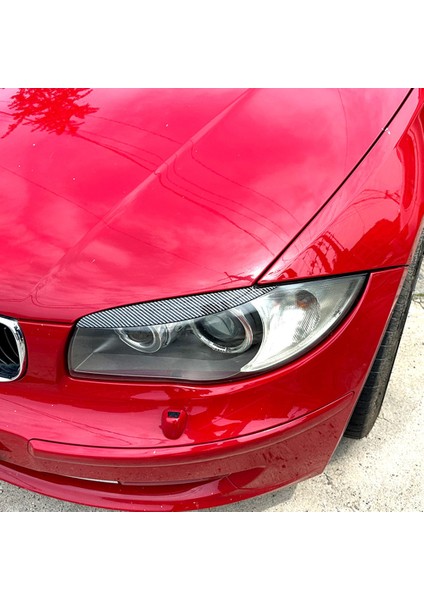 Araba Karbon Fiber Desen Far Lambası Kaşları Kapak Trim Için Bmw 1 Serisi E81 E82 E87 E88 2008-2013 Araba Göz Kapakları Kapakları (Yurt Dışından) indirimleri