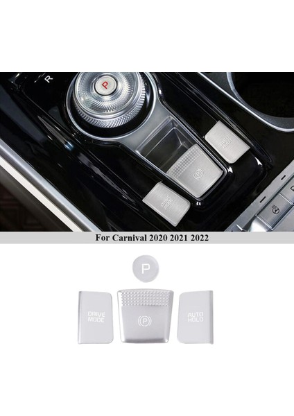 4 Adet Araba Merkezi Kontrol Vites Düğmesi Sticker Kapak Trim Panel Çerçevesi Kıa Carnival 4 Ka4 2020 2021 2022 Gümüş (Yurt Dışından)