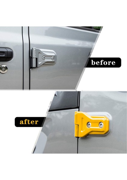Kapı Menteşesi Kapak Trim Dış Aksesuarlar Jeep Wrangler Jl Jlu ve Gladyatör Jt 2018 2019 2020 2021 (Sarı) (Yurt Dışından)