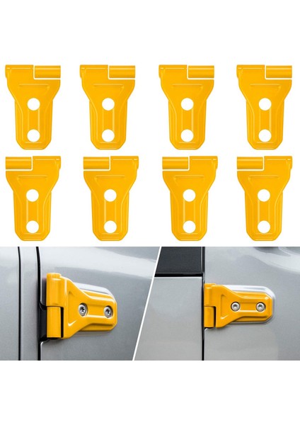 Kapı Menteşesi Kapak Trim Dış Aksesuarlar Jeep Wrangler Jl Jlu ve Gladyatör Jt 2018 2019 2020 2021 (Sarı) (Yurt Dışından)
