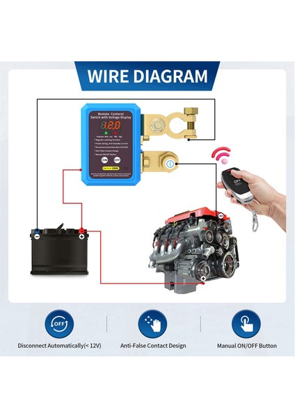 240A Anahtarı 12V Uzaktan Akü Bağlantı Kesme Anahtarı LED Voltaj Göstergesi Otomatik Güç Kapatma Anahtarı Otomatik (Yurt Dışından) modelleri