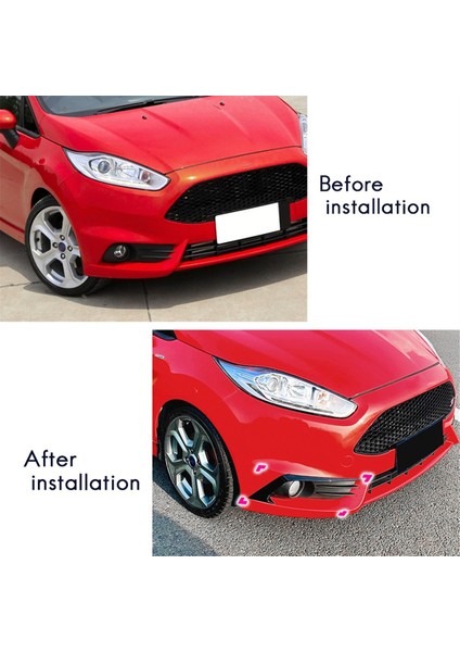 Araba Ön Tampon Ayırıcı Spoiler Dekoratif Kaplamalar Sis Farı Canard Ford Fiesta St Mk6 2012-2017 Parlak Siyah (Yurt Dışından)