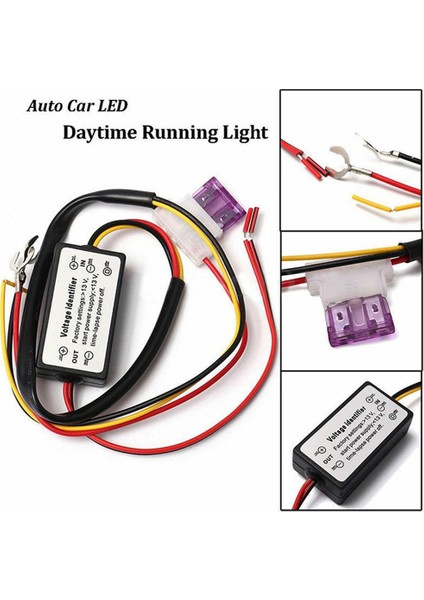Araba LED Gündüz Farları Kontrol Rölesi Kablo Demeti Dimmer Açık/kapalı 12-18V Sis Lambası Kontrol Drl Kontrol (Yurt Dışından)