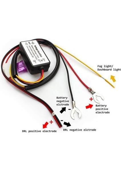 Araba LED Gündüz Farları Kontrol Rölesi Kablo Demeti Dimmer Açık/kapalı 12-18V Sis Lambası Kontrol Drl Kontrol (Yurt Dışından)
