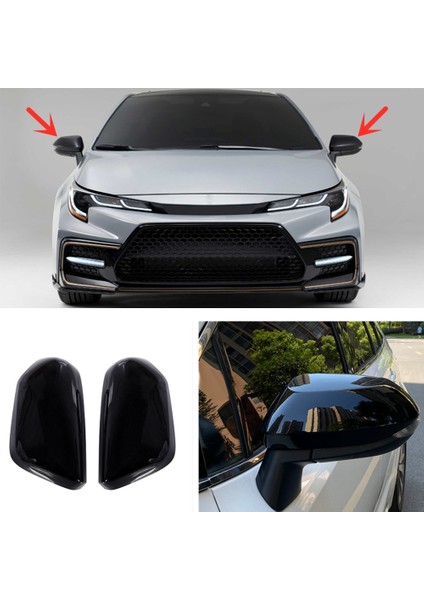 Toyota Corolla 2019-2022 Için Parlak Siyah Yan Kapı Dikiz Aynası Kapağı Trim Kapağı (Yurt Dışından)