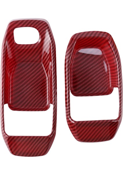 4 Adet Araba Iç Kapı Kolu Kase Kapağı Trim Çerçeve 2018-2021 Jeep Wrangler Jl Jlu Jt 4 Kapılı Kırmızı Karbon Görünüm (Yurt Dışından)