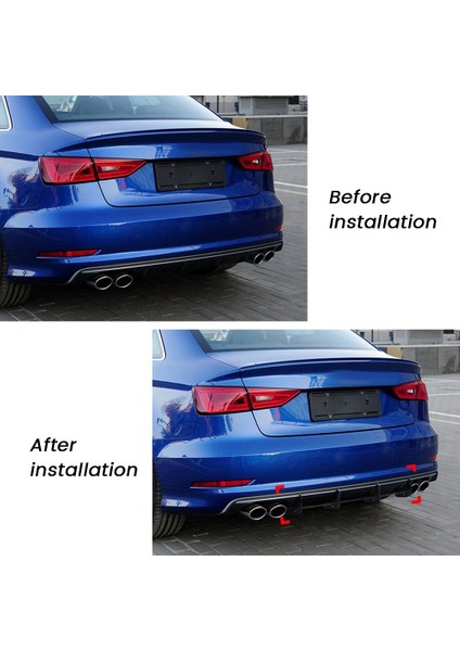 Araba Arka Dudak Spoiler Difüzör Audi S3 8 V Sedan Erken Aşama 2013-2015 Araba Styling Aksesuarları (Yurt Dışından) indirimleri