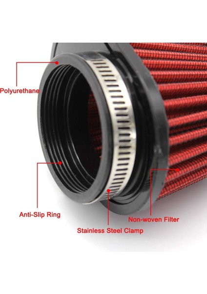 1 Adet Evrensel Yuvarlak Konik Araba Motosiklet Hava Filtresi 51MM 2 Inç Emme Filtresi-Kırmızı (Yurt Dışından) indirimleri