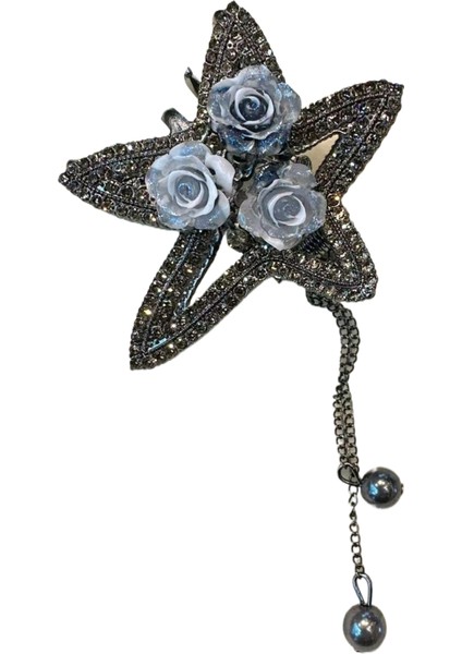 Rhinestone Saçak Plakası Köpekbalığı Klipsi Saç Aksesuarları (Yurt Dışından)