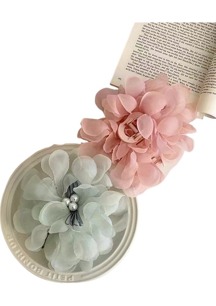 Kumaş Çiçek Köpekbalığı Klipsi Saç Tokası (Yurt Dışından)