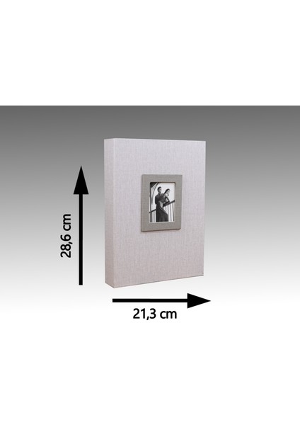 13x18 cm 200'lük Koton Desenli Lüks Fotoğraf Albümü (Vizon)