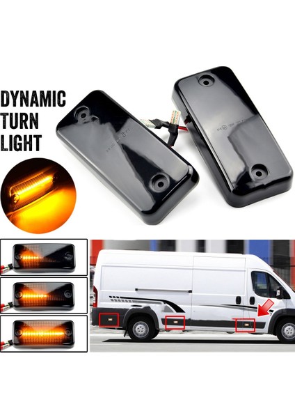 2 Adet Siyah Dinamik Akan LED Yan Işaret Lambası Sinyal Lambaları Fiat Citroen Peugeot Boxer Renault Volvo Iveco Için (Yurt Dışından) fiyatları