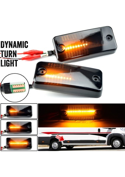 2 Adet Siyah Dinamik Akan LED Yan Işaret Lambası Sinyal Lambaları Fiat Citroen Peugeot Boxer Renault Volvo Iveco Için (Yurt Dışından) modelleri
