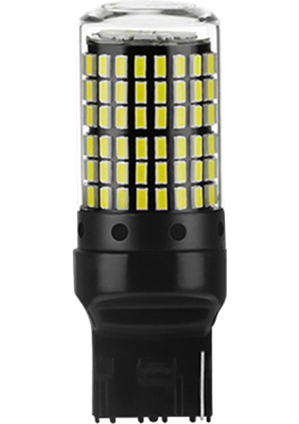 Araba 3014 144SMD Canbus T20 7440 W21W LED Ampuller Dönüş Sinyal Lambaları Park Freni Lambası Geri Vites Lambaları 6000K Beyaz (Yurt Dışından)
