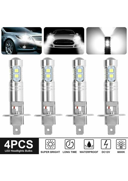 4pcs H1 LED Far Sis Sürüş Ampulleri 6000K Süper Beyaz 200W (Yurt Dışından) fiyatları
