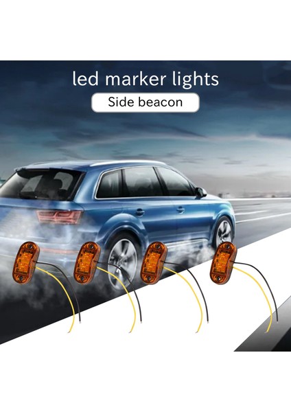 4x Amber LED 2.5 Inç 2 Diyot Işık Oval Gümrükleme Römork Kamyon Yan Işaret Lambası (Yurt Dışından) fiyatları