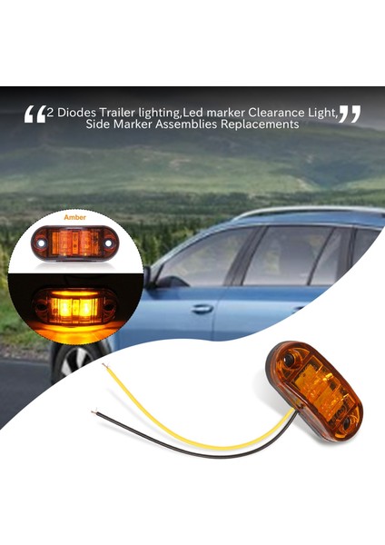 4x Amber LED 2.5 Inç 2 Diyot Işık Oval Gümrükleme Römork Kamyon Yan Işaret Lambası (Yurt Dışından) modelleri