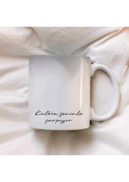 Kalbim Seninle Baskılı Beyaz Kupa