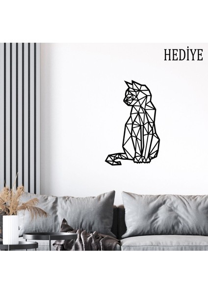 Dekoratif Berber Siyah Duvar Saati + Hediyeli Kedi Tablo 1 fiyatları