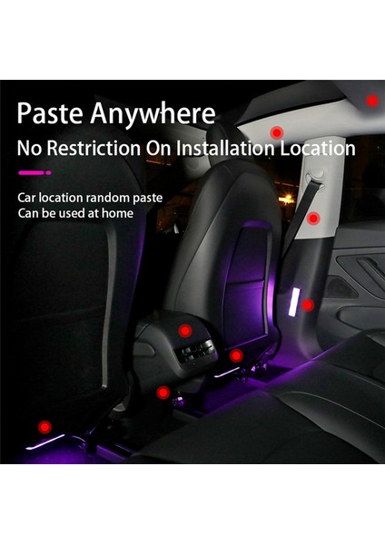 Araba Iç Aydınlatma Rgb LED Işık Kablosuz Uzaktan Araba Dekoratif Lambası Otomatik Ortam Işığı Lambası Şarj Ayak Işığı (Yurt Dışından) fırsatları