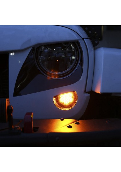 Amber LED Ön Izgara Dönüş Sinyal Lambası Gösterge Sinyal Lambası Jeep Wrangler Jk Jku 2007-2018, Duman Merceği (Yurt Dışından)