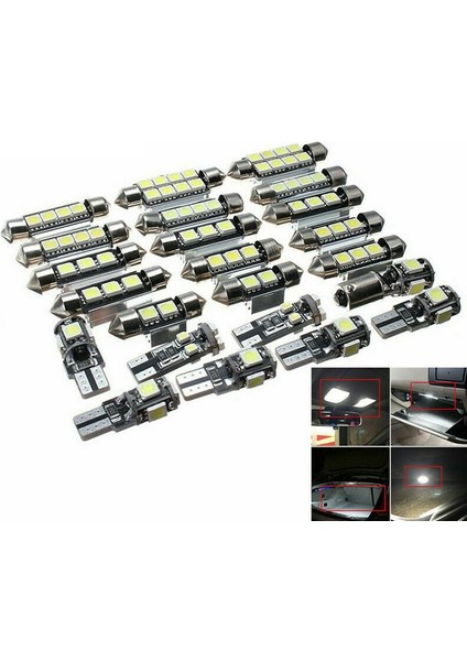 23 Adet LED Araç Iç Işık Kubbe Gövde Harita Plaka Lambası Ampul Kiti (Yurt Dışından) modelleri