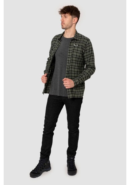Fanes Flannel 5pl Erkek Gömlek L/s Haki