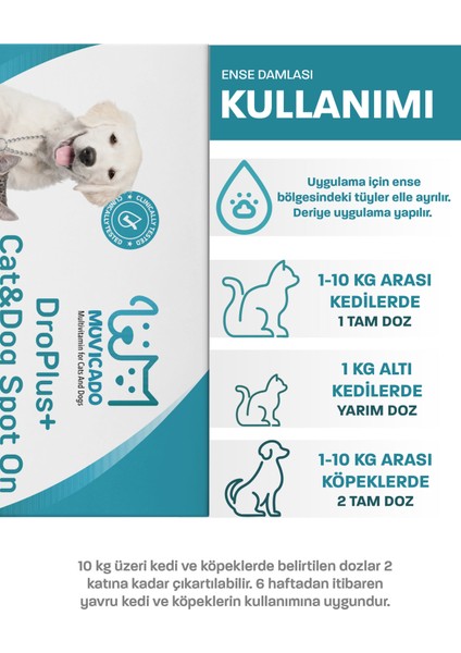 Kedi Köpek Dış Parazit Ense Deri Damlası - Bit Kene Pire Deri Bakımı Bitkisel Damla 4x1 ml ( Köpek ve Kedi İç Dış Parazit Damlası Harici Kullanım)